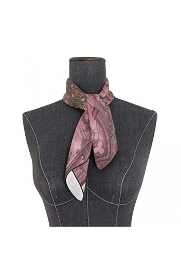 LUNLUMO Foulard en soie pour femme - Motif arche de roses et colombe - 60 x 60 cm