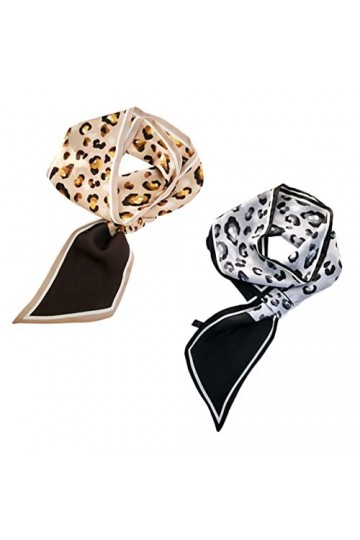 minkissy 2 Pièces Foulard De Soie De Femmes Foulard De Soie Pour Cheveux Bandeau Écharpe Cheveux Écharpe Porte-Queue De Cheva