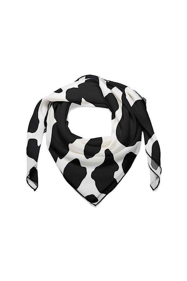 YNR 2 Pièces Bandana Noir, Foulard Soie, 90 X 90 Cm Grand Foulard Carré En Satin, Bandana Enveloppement De Cheveux, Bandeau Fichu Mouchoir Unisexe