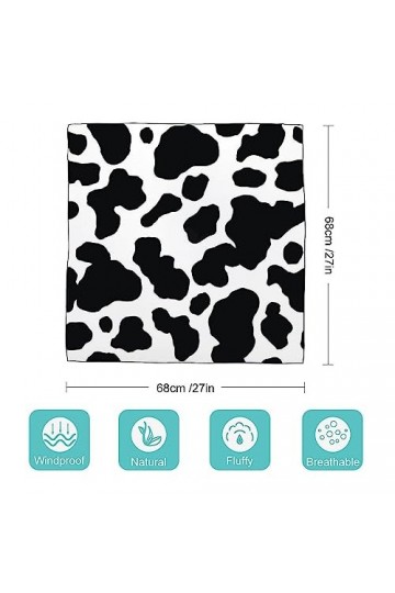 Rain Rainbow Foulard carré léger et lisse 68 x 68 cm, bandanas de vache à pois noirs pour femmes et hommes, Vache à taches no