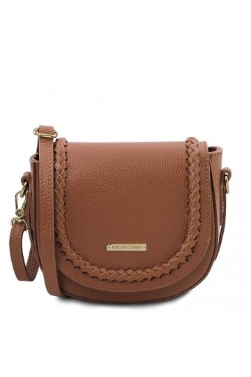 Tuscany Leather TLBag Sac bandoulière en Cuir Cognac
