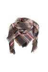 Foulard triangulaire pour femme - En coton - Chaud et doux - Personnalité géométrique - Écharpe dautomne - Épais - Écharpe d