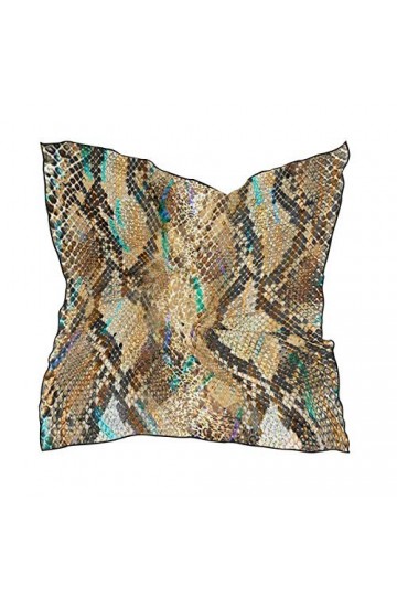 Foulard carré tendance pour femme léger 60 x 60 cm, Imprimé serpent, taille unique