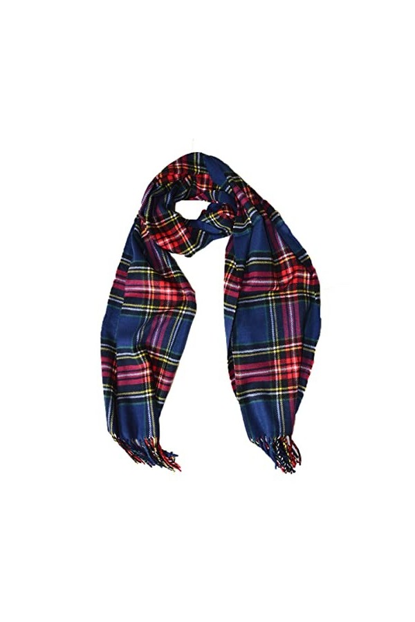 Kgm Écharpe à carreaux écossais super douce - Écharpes pour homme et femme, rouille, taille unique