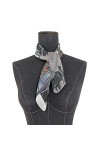 LUNLUMO Foulard en soie pour femme Motif New York 59,9 x 59,9 cm