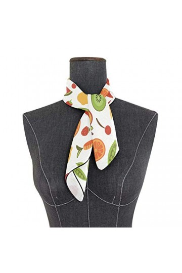 LUNLUMO Foulard carré en soie pour femme Motif fruits et légumes 60 x 60 cm