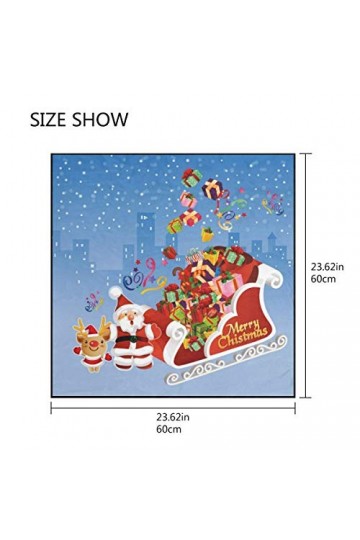 LUNLUMO Foulard léger en soie pour femme Motif Père Noël