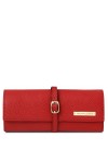 TUSCANY LEATHER Trousse à bijoux en cuir souple Gris clair