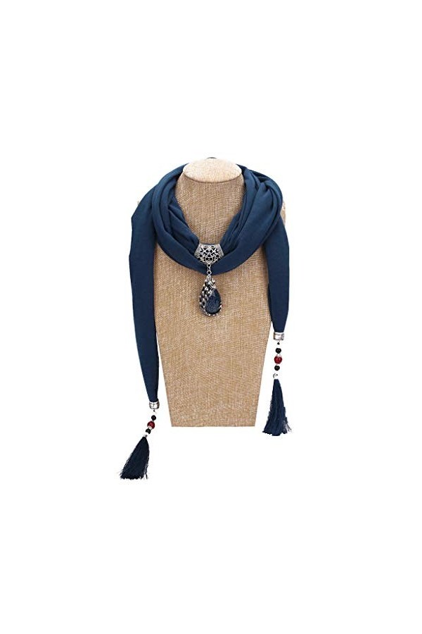 KieTeiiK Foulard, 200 x 40 cm pour femmes, style ethnique, style ethnique, perles deau, Rouge, 200cmx40cm