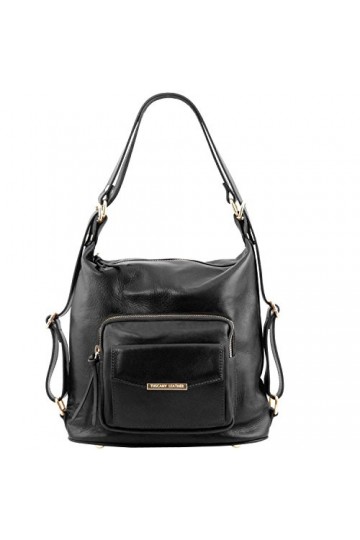 Tuscany Leather TL Bag - Sac en Cuir Convertible en Sac à Dos - TL141535 Noir 