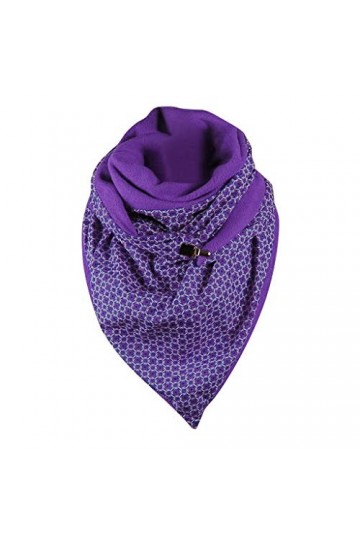 Écharpe dhiver pour femme - Poncho chaud - Personnalité - Triangle - Écharpe pour femme à carreaux et boutons - Écharpe dau