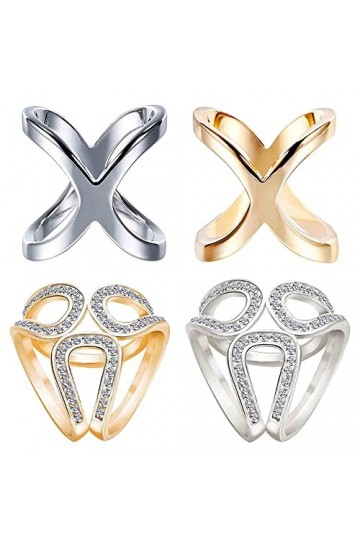 4 Pièces Boucle Mode Foulard Clip,Simple Écharpe Clip,Bague Écharpe,Boucle Anneaux Clip Pour Foulard,Pinces à Echarpe Foulard