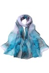 Digitek Foulard Femme Imprimé Légère Souple Écharpe en Soie Polyester Florale Châle Étole Longue Confortable pour Garder au C