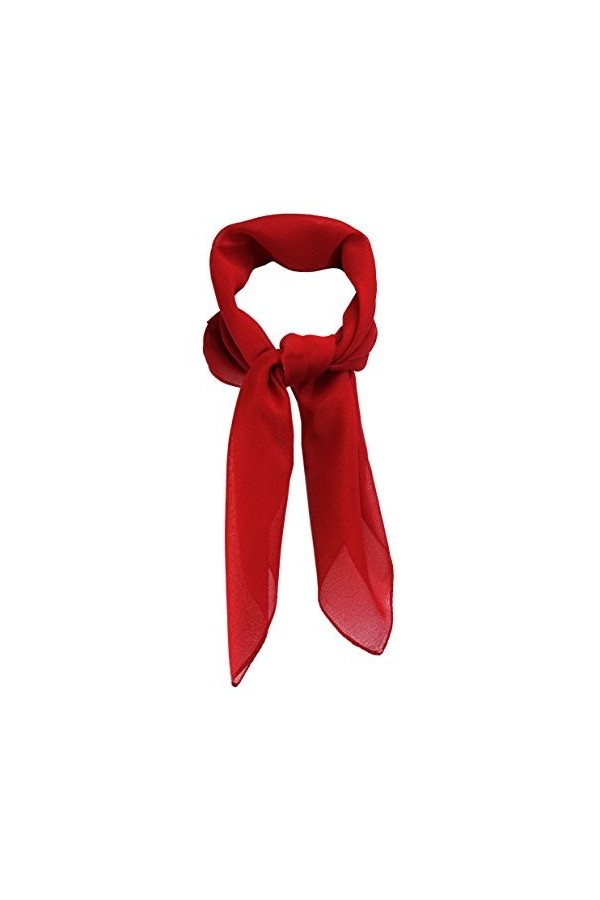 TigerTie Foulard en mousseline fine pour femme - Couleur unie - Dimensions : 58 x 58 cm, bordeaux, Taille Unique