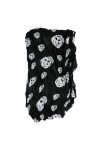 Foulard Cheche Etole - Motif Tete de Mort - Coloris Noir - Tendance Fashion Mixte - 160 cm x 50 cm