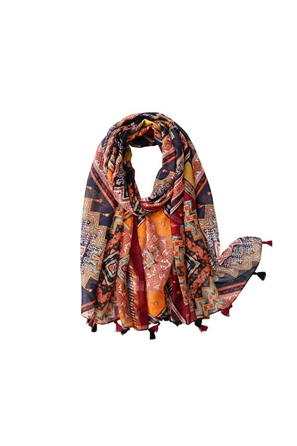 FAIRYGATE Foulards Automne Hiver Écharpe Multicolore longue Châle Cadeaux pour elle pour le printemps été automne hiver 8033
