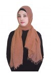 Lina & Lily Musulmane Foulard Hijab Franges Maxi Stretch Orange Brûlé 