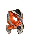 CCAIPU Foulard en soie pour femme, élégant et léger 100% soie Foulard daffaires, adapté à toutes les occasions. Orange 