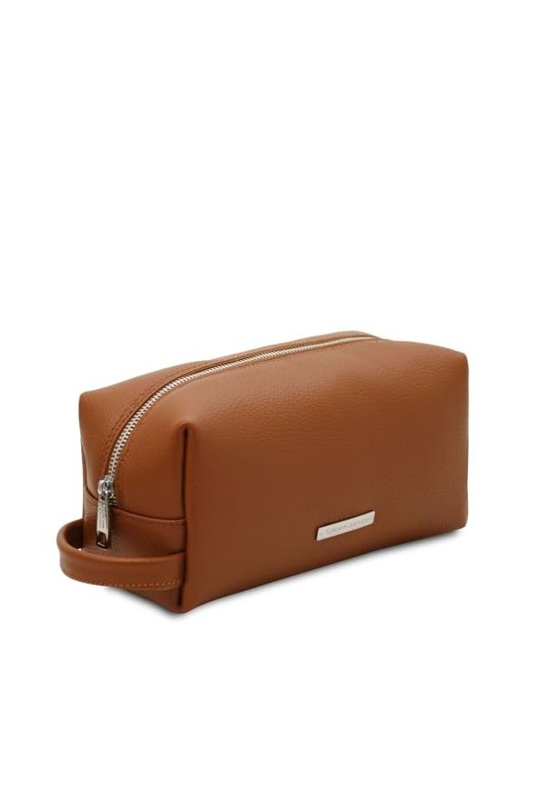 Tuscany Leather TLBag Trousse de Toilette en Cuir Souple Cognac