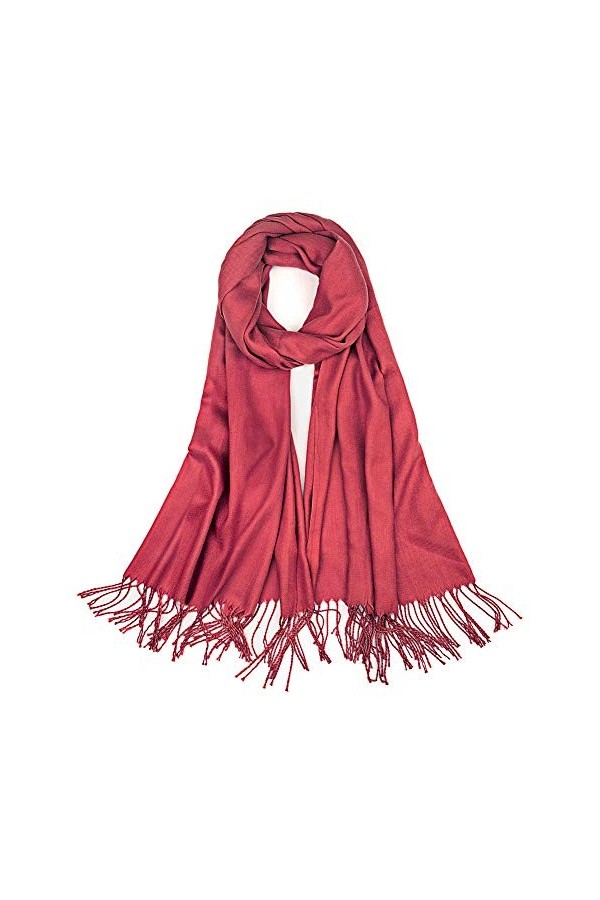 YFZYT Foulard pour femme Automne Hiver Grande écharpe en cachemire doux avec pompons / franges, écharpe légère et chaude à ca