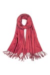 YFZYT Foulard pour femme Automne Hiver Grande écharpe en cachemire doux avec pompons / franges, écharpe légère et chaude à ca