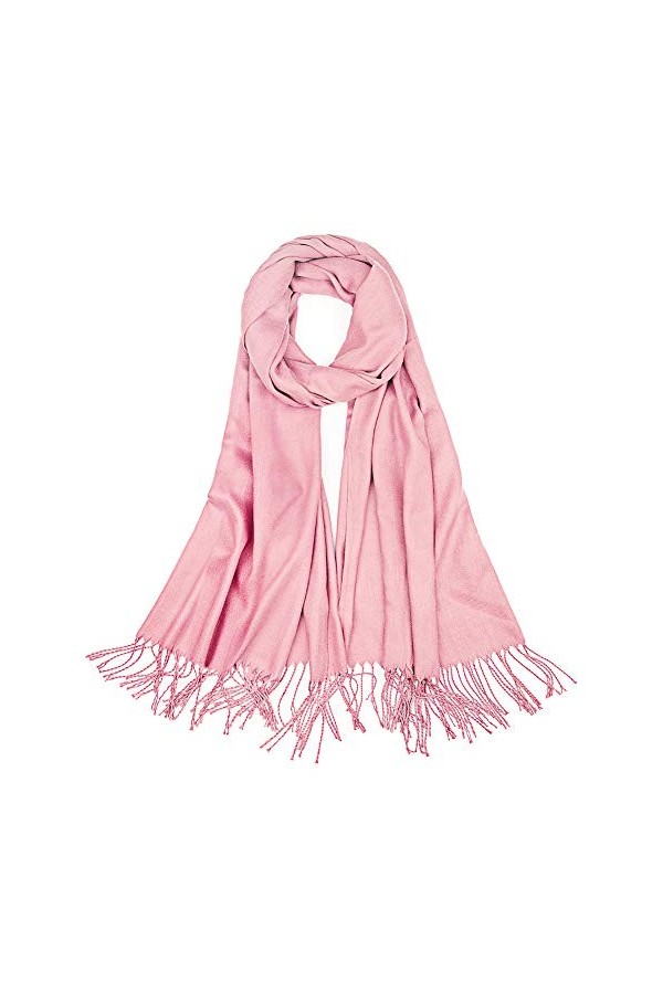 YFZYT Foulard pour femme Automne Hiver Grande écharpe en cachemire doux avec pompons / franges, écharpe légère et chaude à ca