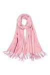 YFZYT Foulard pour femme Automne Hiver Grande écharpe en cachemire doux avec pompons / franges, écharpe légère et chaude à ca