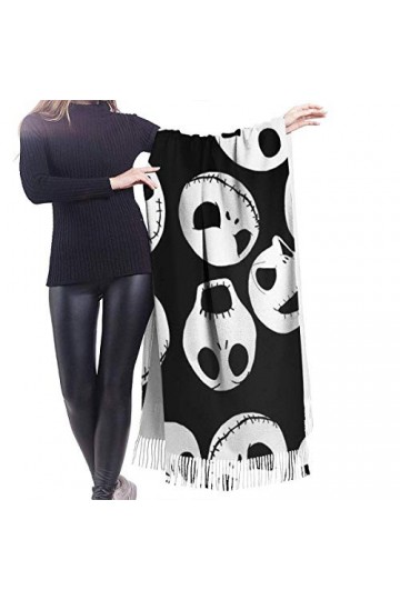 Irener Echarpe Couverture Châle, Jack Skellington Women Soft Cashmere Scarf Large Pashminas Shawl Blanket 77"" x 27