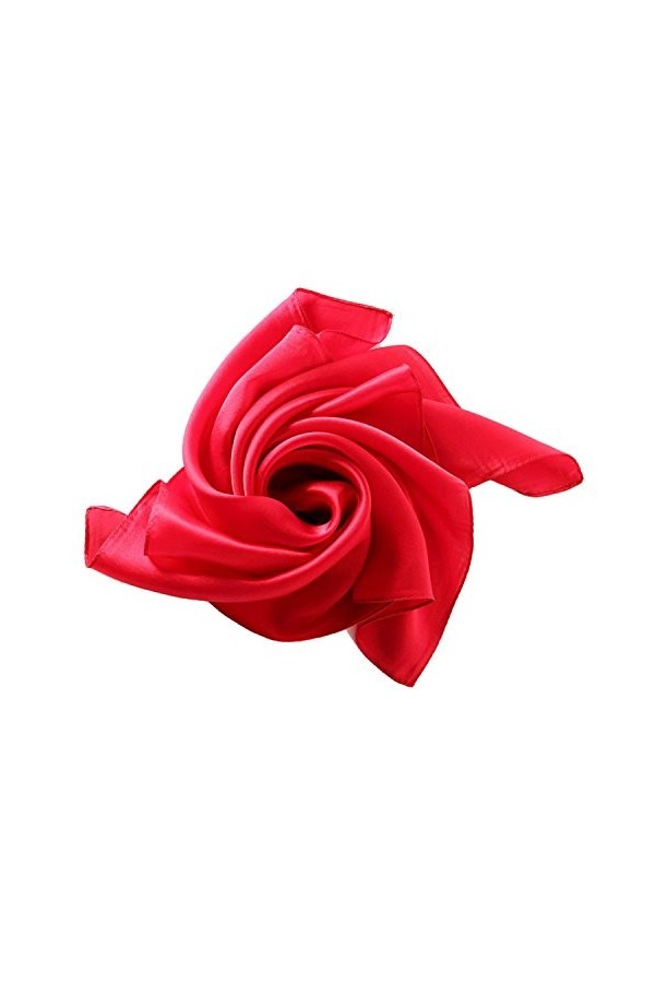 HIDOUYAL Foulard Carré Beige Elégant 52 X 52cm en Soie Uni,Taille unique,Beige