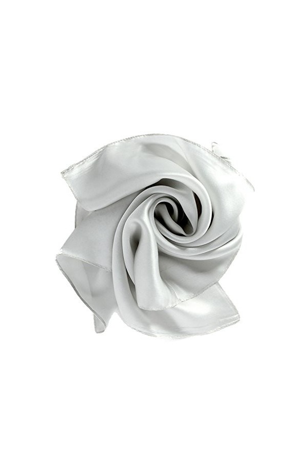 HIDOUYAL Foulard Carré Beige Elégant 52 X 52cm en Soie Uni,Taille unique,Beige