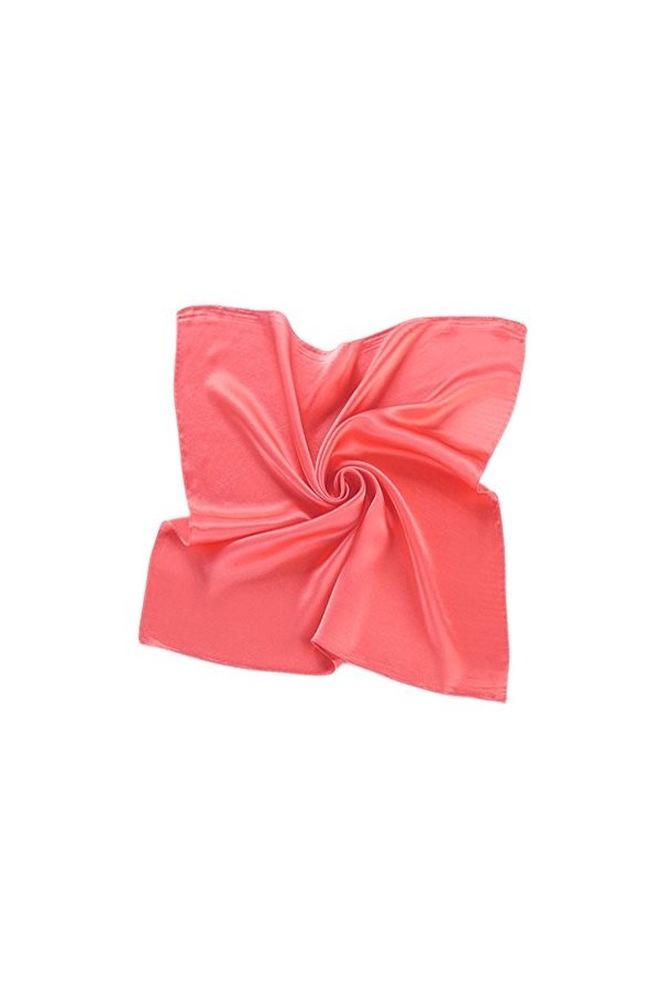 HIDOUYAL Foulard Carré Beige Elégant 52 X 52cm en Soie Uni,Taille unique,Beige