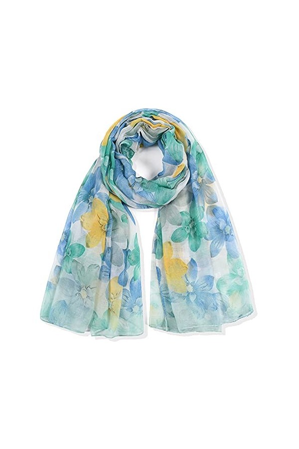 Femmes en mousseline de soie imprimé longue écharpe douce wrap foulard châle dames Automne et hiver nouvelles soies petite éc