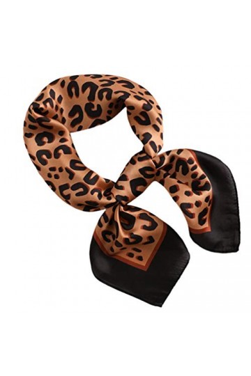 VALICLUD Filles Hijab Soie Sentir Satin Foulards pour Femmes Cou Foulards Cheveux Cheveux Bandanas Motif Léopard Écharpes