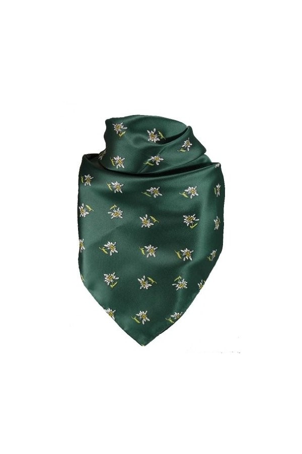 Harrys-Collection Chiffon fin avec edelweiss dans de nombreuses couleurs 65 x 65 cm, vert, taille unique