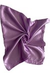 NovatoStar Foulard carré uni en satin soyeux brillant 90 cm x 90 cm + 20 couleurs, mauve, 90 cm