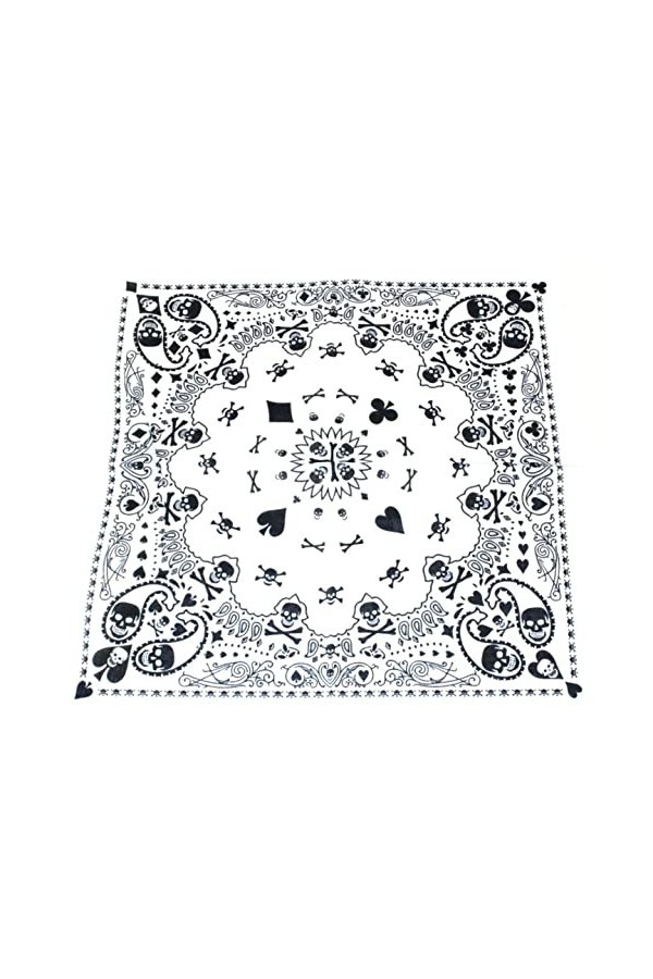 Topkids Accessories Bandanas noirs en forme de tête de mort pirate pour homme et femme - Masque gothique alternatif - Vêtemen