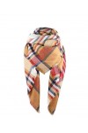 Femme Automne Hiver Classique Gland Plaid Écharpe Chaude Doux Grande Couverture Envelopper Châle Foulards, Rouge et orange., 