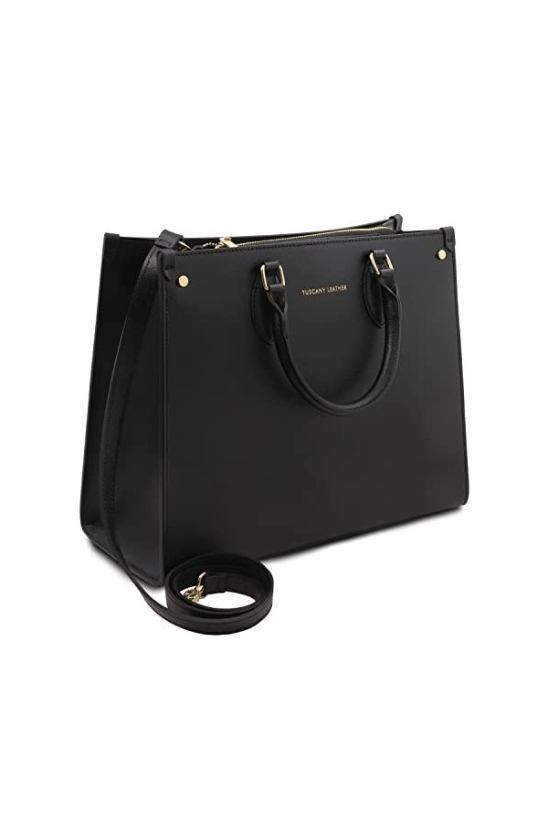 TUSCANY LEATHER Iside Sac business en cuir pour femme Noir