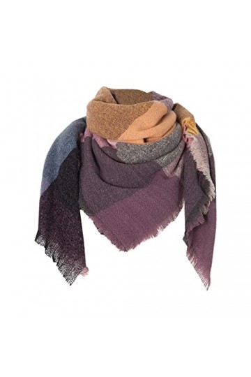 Tour De Cou Foulards Femme Écharpe En Polyester Écharpe Triangulaire Thermique Doux Plaid Echarpe Femme Hiver Etole Femme Chi