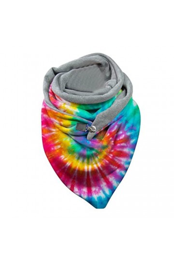 BIISDOST Imperméable Tube de Cou Chien Foulard Triangle Femme Hiver Écharpe Noël Flocons de Neige Bouton Pression Casual Chau