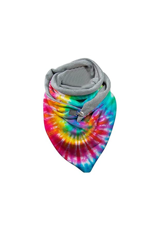 BIISDOST Imperméable Tube de Cou Chien Foulard Triangle Femme Hiver Écharpe Noël Flocons de Neige Bouton Pression Casual Chau