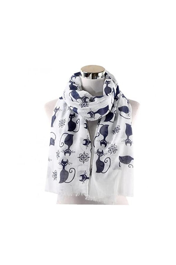 Dianzan Femmes Écharpe Chat Imprimer Imprimer Animal Motif Foulards Léger Soft Châle Soft Wraps Mère Girlfriend Cadeaux
