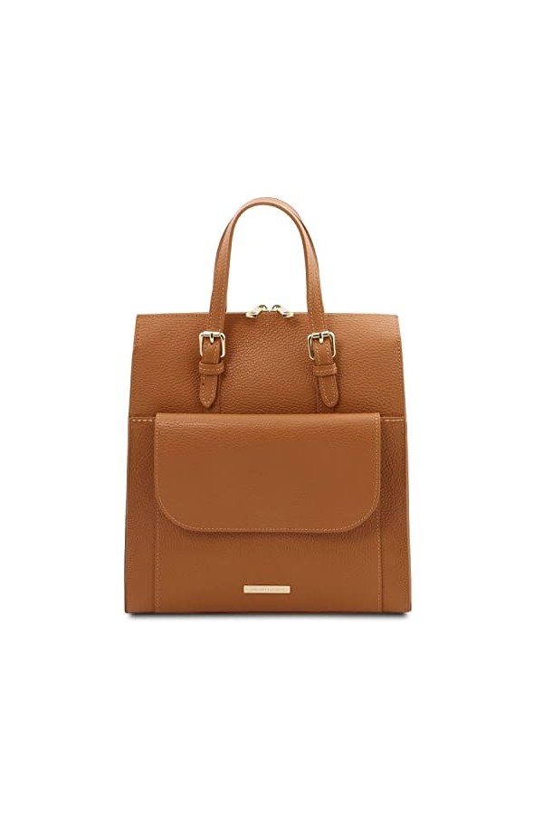 Tuscany Leather TLBag Sac à Dos pour Femme en Cuir Brandy