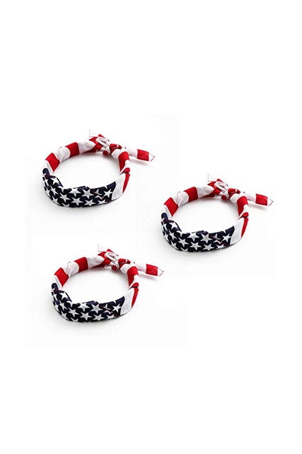 TOYANDONA Bandeaux Athlétiques 3 Pcs Bandanas de Hip Hop Coton Doux Drapeau Imprimé écharpe Foulard Echarpe de Cou Cou Capuch