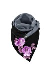 Briskorry Foulard dhiver pour femme - Avec motif floral - Pour lautomne - Triangle - Couleur unie - Avec bouton - Cadeau, c