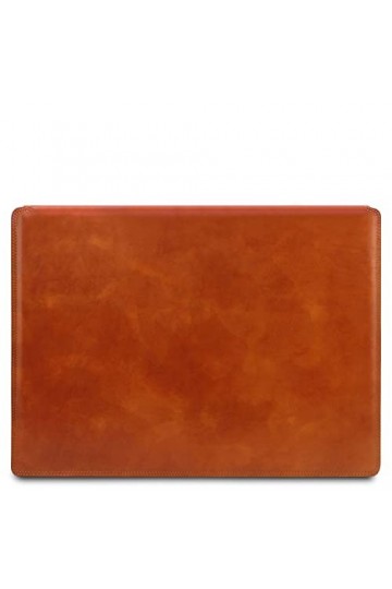 Tuscany Leather Sous-main de bureau en cuir avec rabat Miel