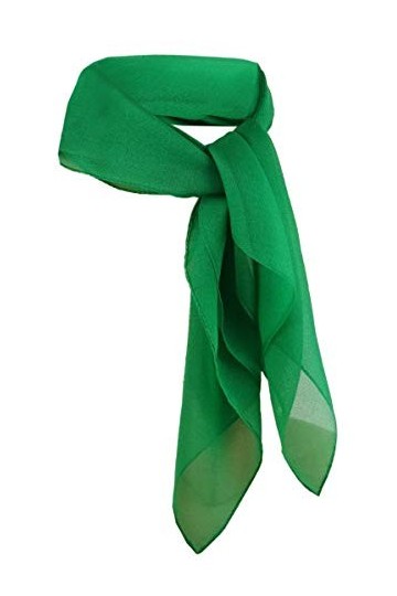 TigerTie dames Chiffon tissu nicki vert fluorescent unicolor - taille 50 x 50 cm - foulard