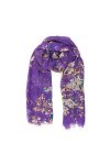 Foulard léger pour femme à motif floral pour automne-hiver - Violet - taille unique