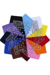 Vivibel Bandana 100% Coton, 12Pcs Bandeaus, Foulard de Cheveux, Echarpe de Cou, Mouchoir, Fichu Décoration Multifonction pour