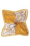 WLHOPE Foulard en soie pour femme Jaune 70 x 70 cm, Foulard-008, L